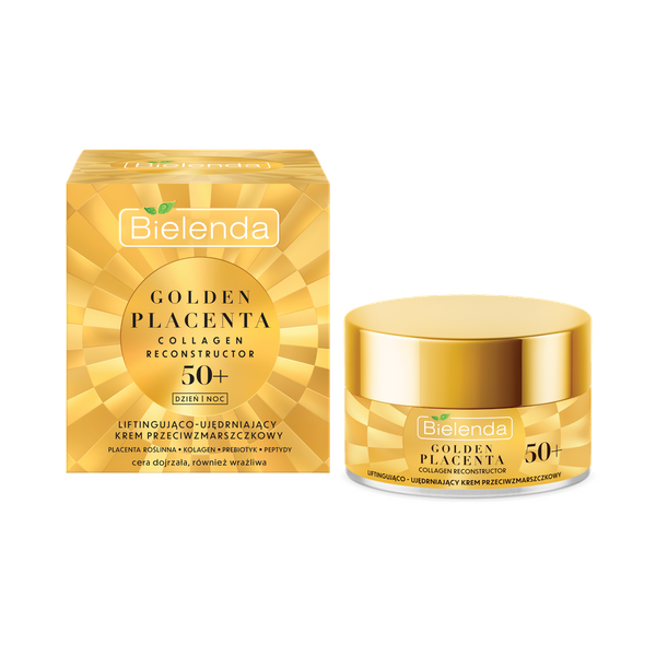 Bielenda - GOLDEN PLACENTA - COLLAGEN RECONSTRUCTOR  50 + - Liftingująco - ujędrniający krem DZIEŃ / NOC przeciwzmarszczkowy 50ml 5902169048297