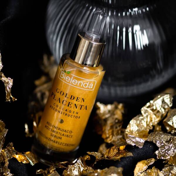 Bielenda - GOLDEN PLACENTA - COLLAGEN RECONSTRUCTOR - Regenerująco - rozświetlające SERUM przeciwzmarszczkowe 30 g 5902169048334