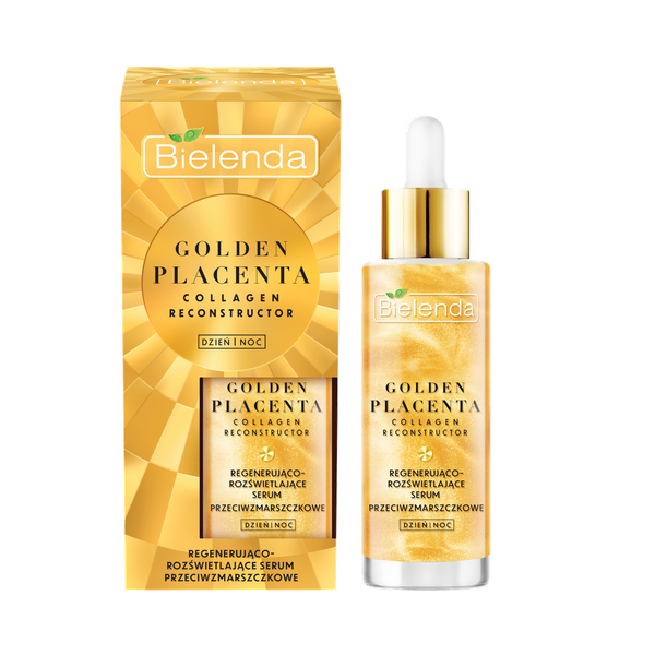 Bielenda - GOLDEN PLACENTA - COLLAGEN RECONSTRUCTOR - Regenerująco - rozświetlające SERUM przeciwzmarszczkowe 30 g 5902169048334