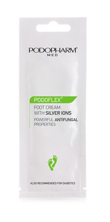 Podopharm MED - /ZUZYC DO 30/03/2024/ PODOFLEX® - FOOT CREAM WITH SILVER IONS (Krem do stóp z jonami srebra) AIRLESS 10ml SASZETKA 590240821761