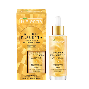 Bielenda - GOLDEN PLACENTA - COLLAGEN RECONSTRUCTOR - Regenerująco - rozświetlające SERUM przeciwzmarszczkowe 30 g 5902169048334